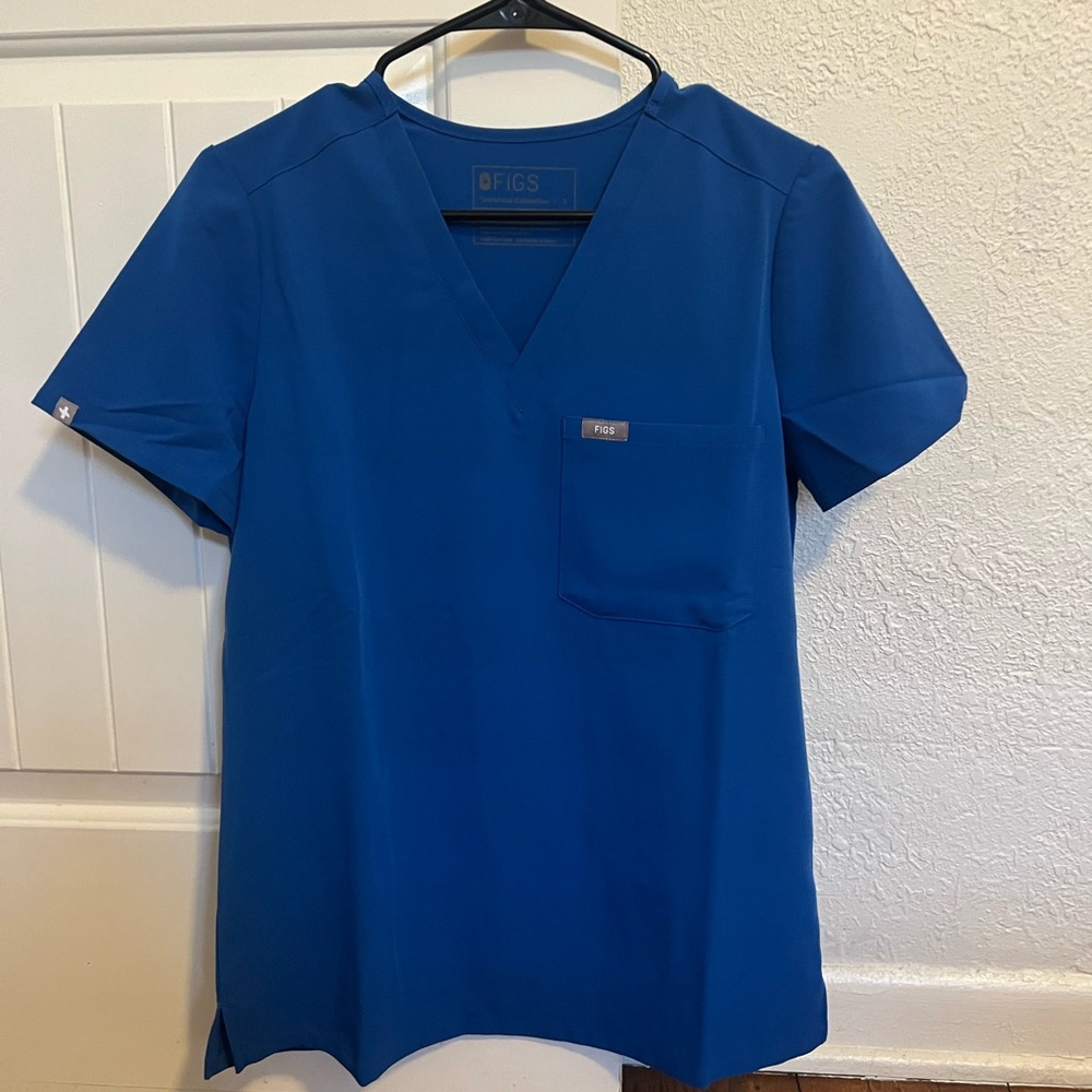 Figs V-Neck Blue Scrub Top